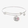 Sparkle Allure Breast Cancer Awareness Womens Link Pure Silver Over Brass Round Bangle Bracelet In Metallic