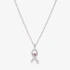 Sparkle Allure Breast Cancer Awareness Womens Pink Cubic Zirconia Pure Silver Over Brass 16 Inch Pendant Necklace In Silver