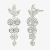 Sparkle Allure Cascade Womens Cubic Zirconia Pure Silver Over Brass Marquise Drop Earrings In Silver