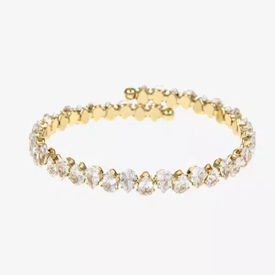 Sparkle Allure Coil Womens Cubic Zirconia 14k Gold Over Brass Pear Tennis Bracelet