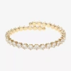 Sparkle Allure Coil Womens Cubic Zirconia 14k Gold Over Brass Wrap Bracelet In Transparent