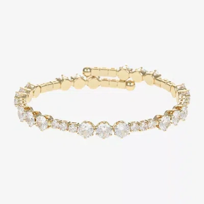 Sparkle Allure Coil Womens Cubic Zirconia 14k Gold Over Brass Wrap Bracelet In Transparent