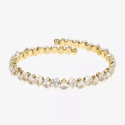 Sparkle Allure Coil Womens Cubic Zirconia 14k Gold Over Brass Wrap Bracelet In Transparent