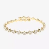 Sparkle Allure Coil Womens Cubic Zirconia 14k Gold Over Brass Wrap Bracelet In Transparent