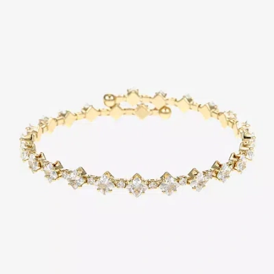Sparkle Allure Coil Womens Cubic Zirconia 14k Gold Over Brass Wrap Bracelet In Transparent