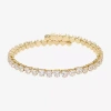 Sparkle Allure Coil Womens Cubic Zirconia 14k Gold Over Brass Wrap Bracelet In Gold