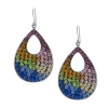 Sparkle Allure Crystal Pure Silver Over Brass Round Drop Earrings In Multi