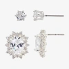 Sparkle Allure Cubic Zirconia 12.6mm Stud Earrings In Transparent