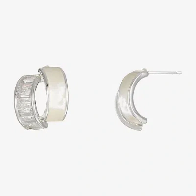 Sparkle Allure Cubic Zirconia 12mm Stud Earrings In Silver