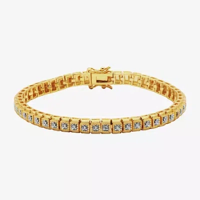 Sparkle Allure Diamond Accent 14k Gold Over Bronze 7.25 Inch Tennis Bracelet