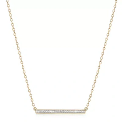 Sparkle Allure Diamond Accent 18k Gold Over Brass 18 Inch Cable Rectangular Pendant Necklace In Transparent