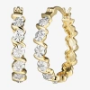 Sparkle Allure Diamond Accent 18k Gold Over Brass Curved Hoop Earrings In Transparent