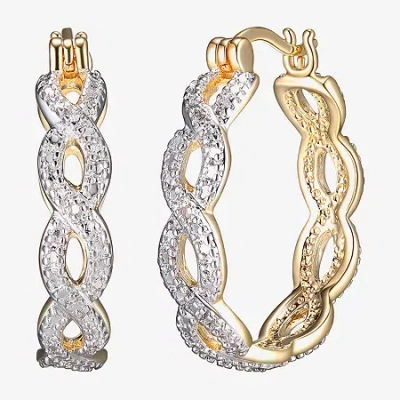 Sparkle Allure Diamond Accent 18k Gold Over Brass Hoop Earrings In Transparent