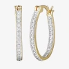 Sparkle Allure Diamond Accent 18k Gold Over Brass Round Hoop Earrings In Transparent