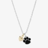 Sparkle Allure Dog Paw Womens Black Crystal 14k Gold Over Brass Pure Silver Over Brass Heart 16 Inch Pendant Neckla In Transparent