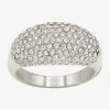 Sparkle Allure Dome Womens 3.5mm Crystal Pure Silver Over Brass Cluster Band In Metallic