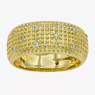 Sparkle Allure Dome Womens 9.5mm Cubic Zirconia 14k Gold Over Brass Band