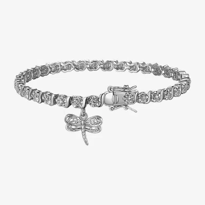 Sparkle Allure Dragonfly Pure Silver Over Bronze Womens Natural Diamond Accent Pure Silver Over Bronze Round 7.25 I In Transparent