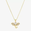 Sparkle Allure Elephant Womens Cubic Zirconia 14k Gold Over Brass 16 Inch Pendant Necklace In Transparent