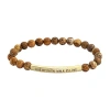 Sparkle Allure Empowerment Jasper Womens Brown 14k Gold Over Brass Bar Beaded Bracelet In Brown