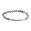 Sparkle Allure Empowerment Labradorite Womens Gray Bar Beaded Bracelet In Gray