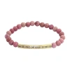 Sparkle Allure Empowerment Rhodonite Womens Pink 14k Gold Over Brass Bar Beaded Bracelet In Pink