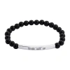 Sparkle Allure Empowerment Womens Black Agate Bar Beaded Bracelet In Black