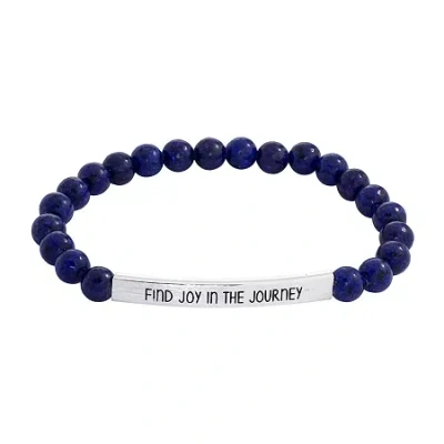 Sparkle Allure Empowerment Womens Blue Lapis Bar Beaded Bracelet