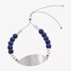 Sparkle Allure Empowerment Womens Blue Lapis Beaded Bracelet In Metallic