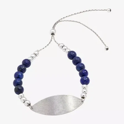 Sparkle Allure Empowerment Womens Blue Lapis Beaded Bracelet In Transparent