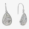 Sparkle Allure Filigree Womens White Glass Pure Silver Over Brass Butterfly Drop Earrings In Transparent