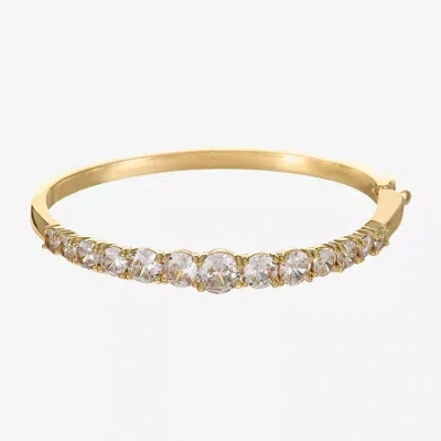 Sparkle Allure Graduated Womens Cubic Zirconia 14k Gold Over Brass Round Bangle Bracelet In Yellow