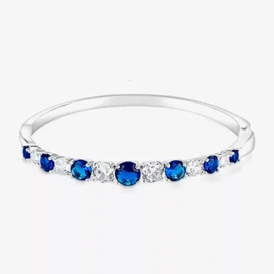 Sparkle Allure Graduating Womens Cubic Zirconia Pure Silver Over Brass Bangle Bracelet In Transparent