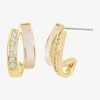 Sparkle Allure Half Womens White Mother Of Pearl Cultured Freshwater Pearl 14k Gold Over Brass 16.6mm Hoop Earrings In Gold