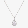 Sparkle Allure Halo Womens Cubic Zirconia Pure Silver Over Brass Pear 16 Inch Pendant Necklace In Metallic