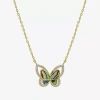 Sparkle Allure Halo Womens Green Mother Of Pearl Cultured Freshwater Pearl 14k Gold Over Brass Butterfly 16 Inch Pe In Gold
