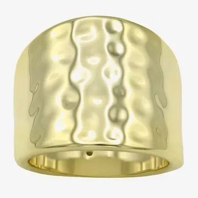 Sparkle Allure Hammered Womens 6.5mm 14k Gold Over Brass Band
