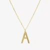 Sparkle Allure Initial Womens 14k Gold Over Brass 16 Inch Pendant Necklace