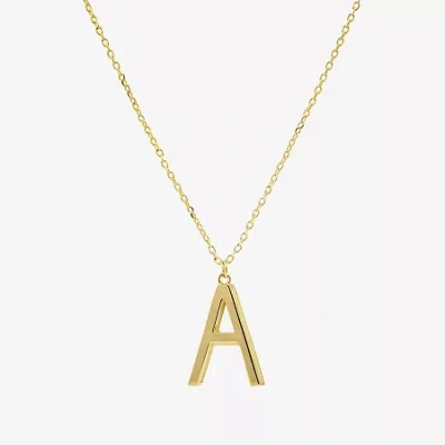 Sparkle Allure Initial Womens 14k Gold Over Brass 16 Inch Pendant Necklace