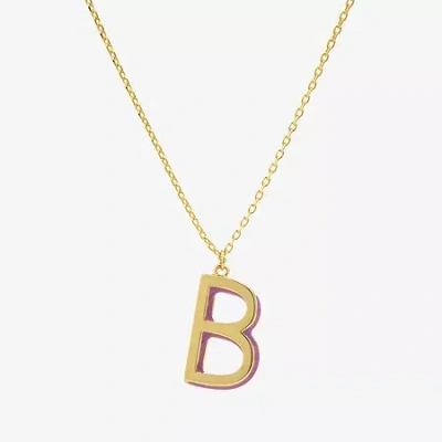 Sparkle Allure Initial Womens 14k Gold Over Brass 16 Inch Pendant Necklace