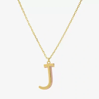 Sparkle Allure Initial Womens 14k Gold Over Brass 16 Inch Pendant Necklace