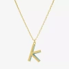 Sparkle Allure Initial Womens 14k Gold Over Brass 16 Inch Pendant Necklace In Black