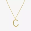 Sparkle Allure Initial Womens 14k Gold Over Brass 16 Inch Pendant Necklace In Gold