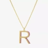 Sparkle Allure Initial Womens 14k Gold Over Brass 16 Inch Pendant Necklace In Red