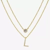 Sparkle Allure Initial Womens 16 Inch Strand Necklace In Gold