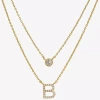 Sparkle Allure Initial Womens 16 Inch Strand Necklace In Gold