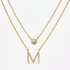Sparkle Allure Initial Womens 16 Inch Strand Necklace In Gold