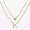 Sparkle Allure Initial Womens 16 Inch Strand Necklace In Gold