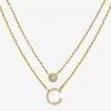 Sparkle Allure Initial Womens 16 Inch Strand Necklace In Gold