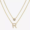 Sparkle Allure Initial Womens 16 Inch Strand Necklace In Gold